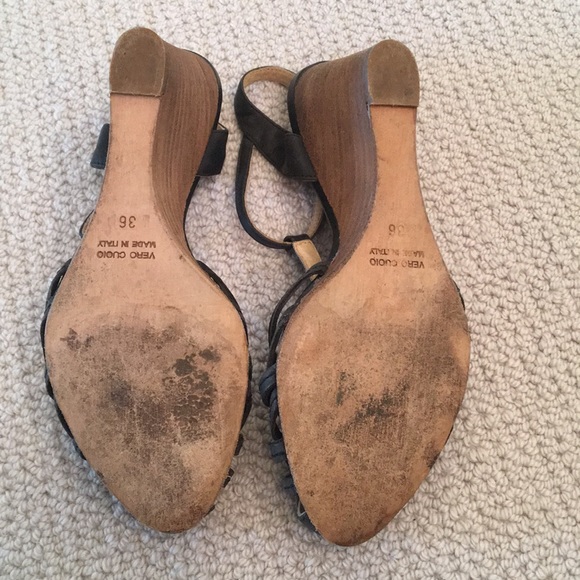 EUC Barney’s CO-OP black woven wedge sandals - Picture 6 of 8